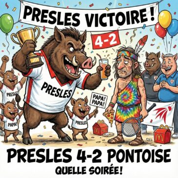 🏸 Presles – Pontoise : une victoire arrachée 4–2 au terme d’une soirée électrique
